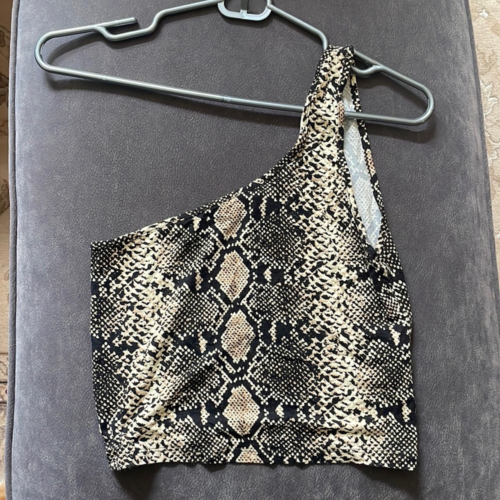 Snakeskin Off the Shoulder Going Out Top